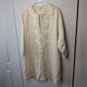 BIANCA NYGARD Plus Size Tunic Women Blouse Size 24W 100% Linen Boho